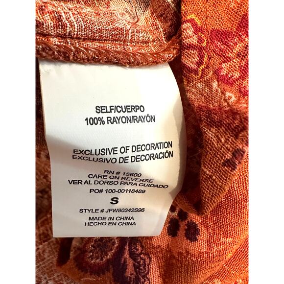 Mason & Belle Button & Loop Closure Tunic Rustic Floral size S - Picture 8 of 10